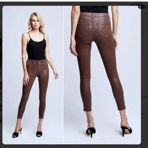 NEW - L'AGENCE Margot Coated Cropped Skinny Jean Super Stretch